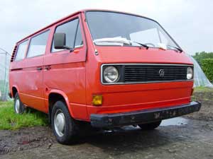 9-persoons VW T3 bus met luchtgekoelde motor