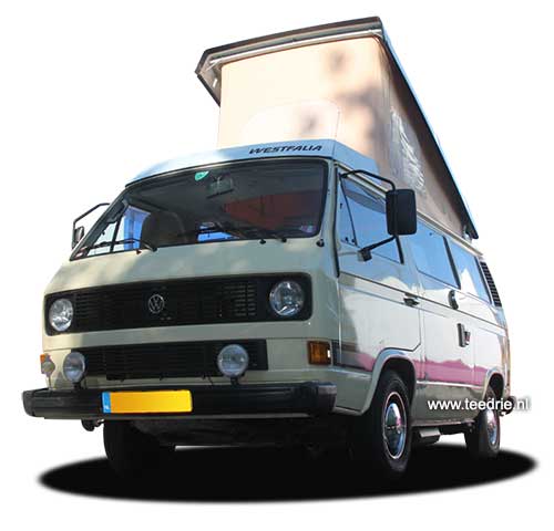 VW T3 Westfalia camper met geopend hefdak