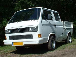 Witte VW T3 dubbelcabine pickup