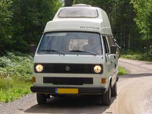 VW T3 Westfalia camper op bosweg