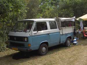 VW T3 doka met huif in blauw met wit