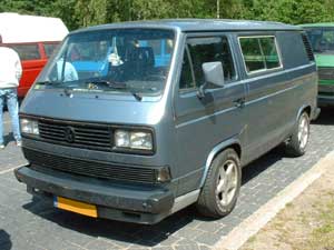 VW T3 bus in Caravelle kleuren grijsblauw