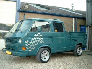 VW T3 doka met race vlag decall