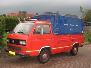 T3 enkelcabine pick-up met blauwe huif